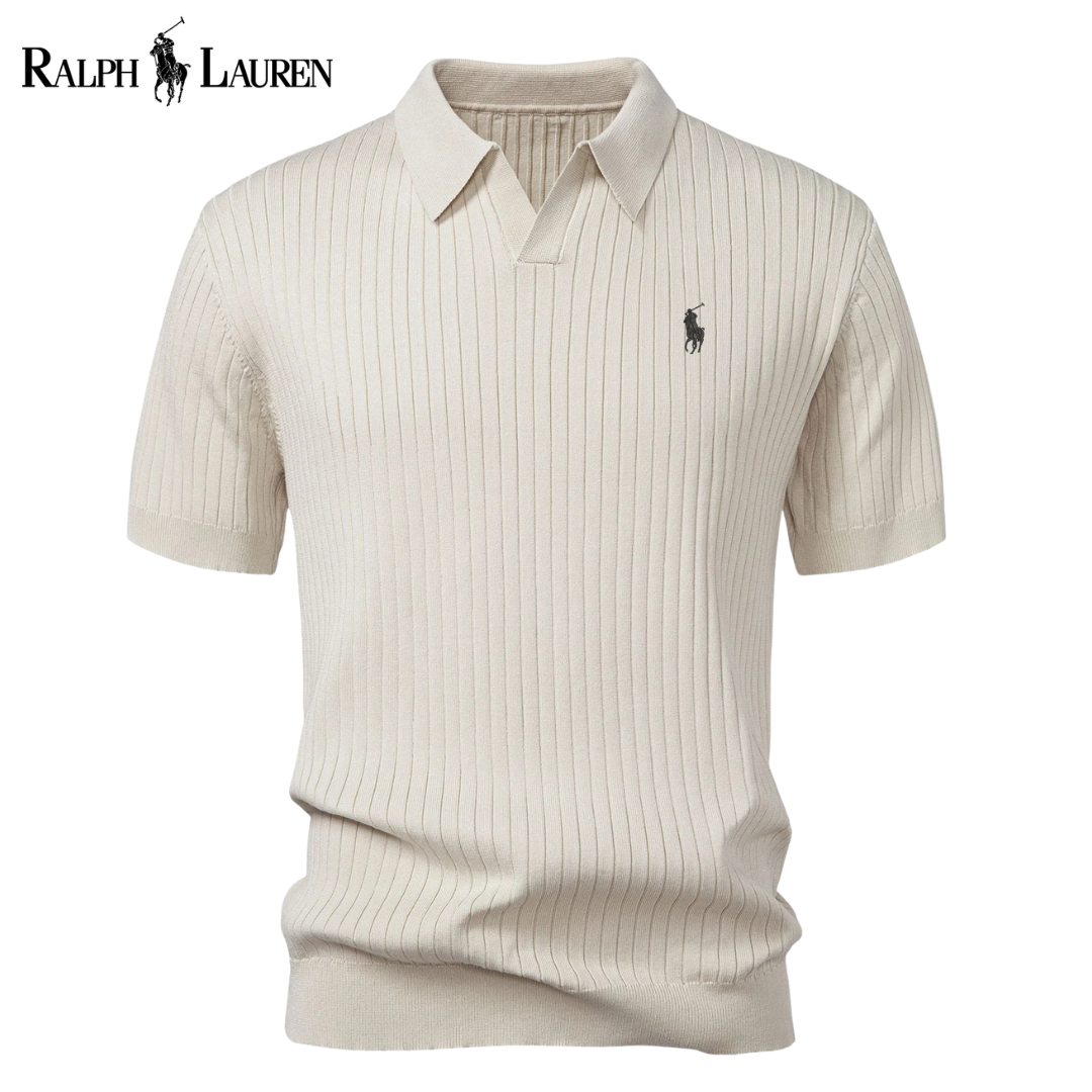 Polo RL™ i stickad V-ringning med ränder