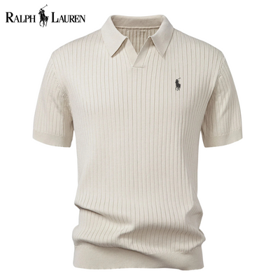 Polo RL™ i stickad V-ringning med ränder