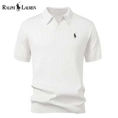 Polo RL™ i stickad V-ringning med ränder