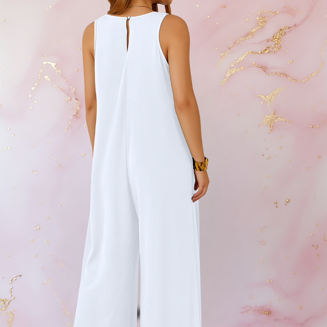 Julie™ | Bekväm jumpsuit med V-ringning och vida ben