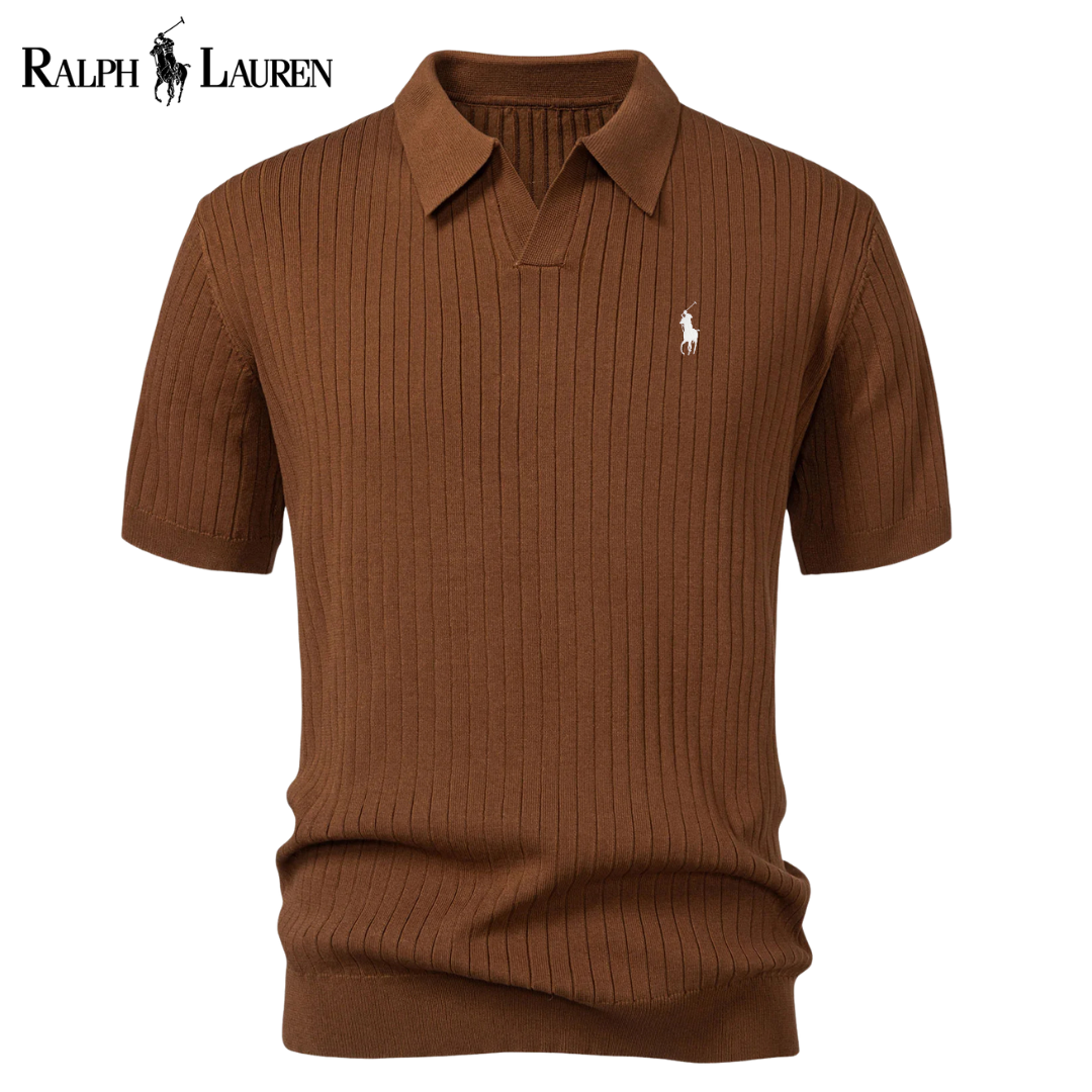 Polo RL™ i stickad V-ringning med ränder