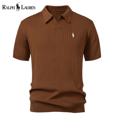 Polo RL™ i stickad V-ringning med ränder