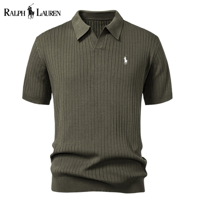 Polo RL™ i stickad V-ringning med ränder