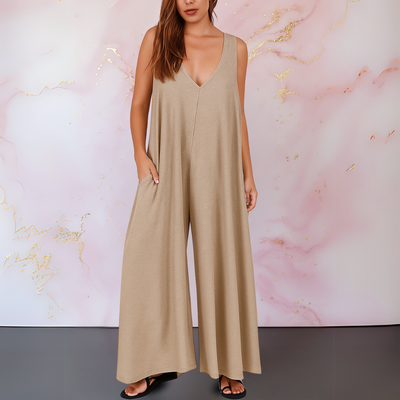 Julie™ | Bekväm jumpsuit med V-ringning och vida ben